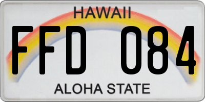 HI license plate FFD084