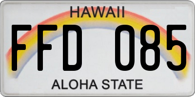 HI license plate FFD085