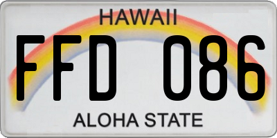 HI license plate FFD086