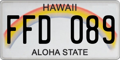 HI license plate FFD089