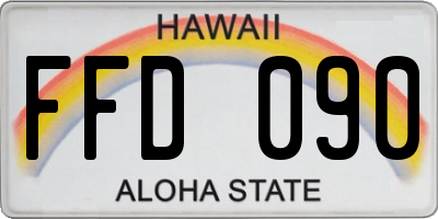 HI license plate FFD090