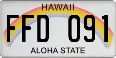 HI license plate FFD091
