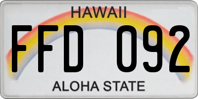 HI license plate FFD092