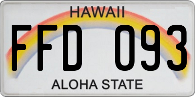 HI license plate FFD093