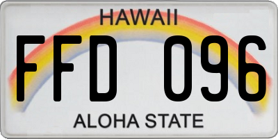 HI license plate FFD096
