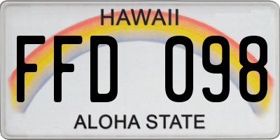 HI license plate FFD098