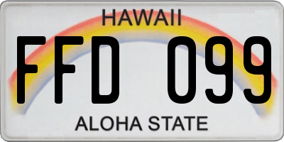HI license plate FFD099