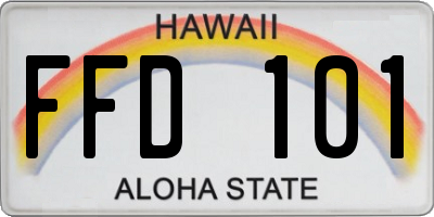 HI license plate FFD101