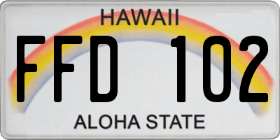 HI license plate FFD102
