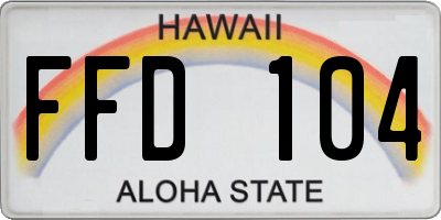 HI license plate FFD104