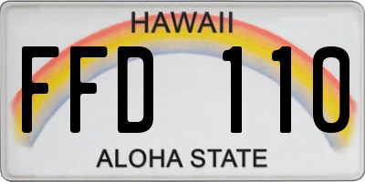 HI license plate FFD110