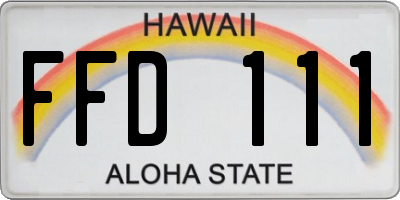 HI license plate FFD111
