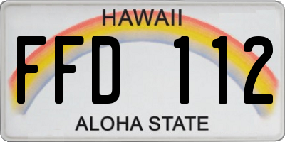 HI license plate FFD112