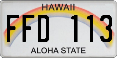 HI license plate FFD113