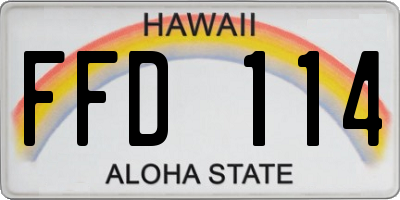 HI license plate FFD114