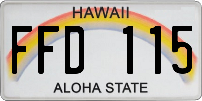 HI license plate FFD115