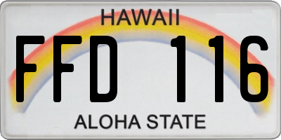 HI license plate FFD116