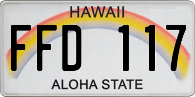 HI license plate FFD117