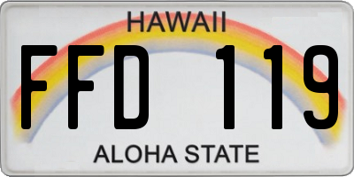 HI license plate FFD119