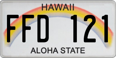 HI license plate FFD121