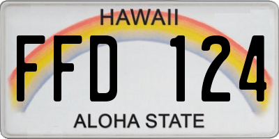 HI license plate FFD124