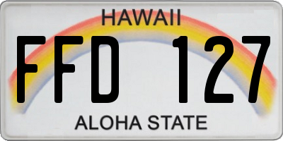 HI license plate FFD127