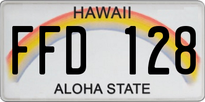 HI license plate FFD128