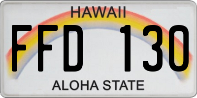 HI license plate FFD130