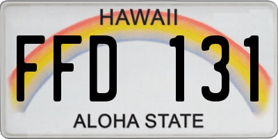 HI license plate FFD131