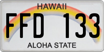 HI license plate FFD133
