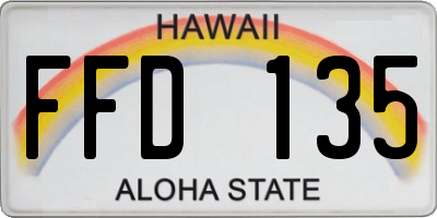 HI license plate FFD135