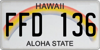 HI license plate FFD136