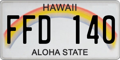 HI license plate FFD140