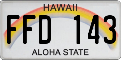 HI license plate FFD143