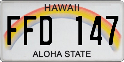 HI license plate FFD147