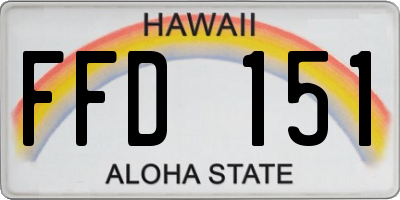 HI license plate FFD151