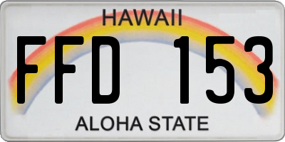 HI license plate FFD153