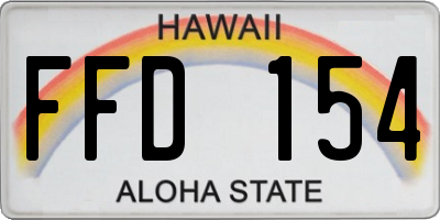 HI license plate FFD154