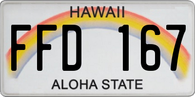 HI license plate FFD167