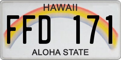 HI license plate FFD171