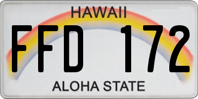 HI license plate FFD172