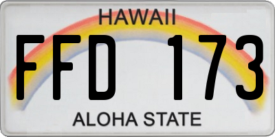 HI license plate FFD173