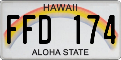 HI license plate FFD174