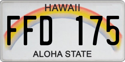 HI license plate FFD175
