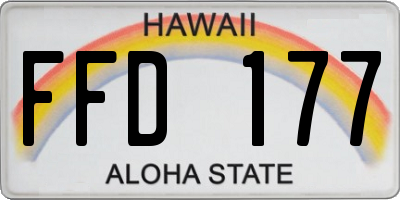 HI license plate FFD177