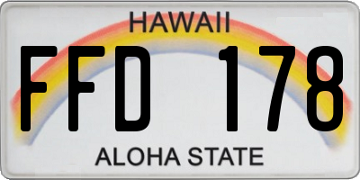 HI license plate FFD178