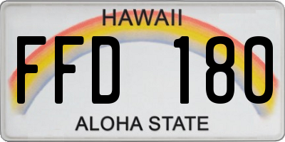 HI license plate FFD180