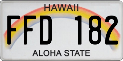 HI license plate FFD182