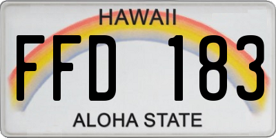 HI license plate FFD183