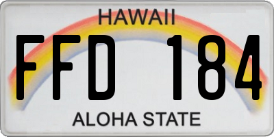 HI license plate FFD184